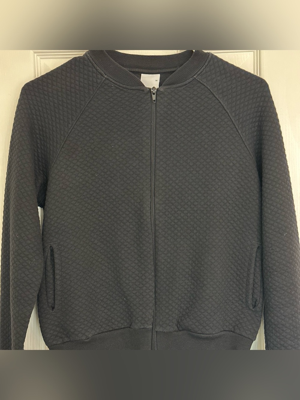 Quilted Black Zip-Up Bomber Jacket